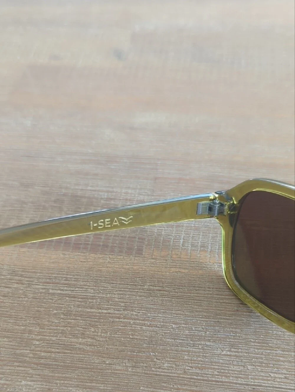 I-Sea Green Transparent Frame Sunglasses with Brown Lenses